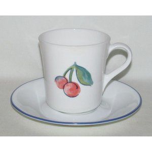 Corning Ware "Corelle" FRUIT TOO Cup and Saucer Set